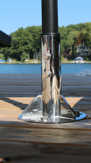 Breezelock™ Dock & Boat Flag/Umbrella Stand - Stainless Steel Umbrella Stand - TRAPSKI