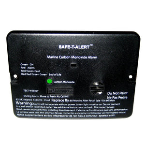 Safe-T-Alert 62 Series Carbon Monoxide Alarm - 12V - 62-542-Marine - Flush Mount - Black - TRAPSKI