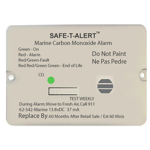 Safe-T-Alert 62 Series Carbon Monoxide Alarm - 12V - 62-542-Marine - Flush Mount - White - TRAPSKI