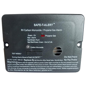 Safe-T-Alert Combo Carbon Monoxide Propane Alarm - Flush Mount - Mini - Black - TRAPSKI