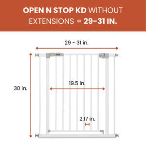 hauck 59726 Open N Stop KD Pressure Fit Safety Gate for Doors 29 to 31", White