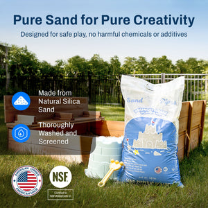 Sandpiper Multiuse Play Sand for Kids, Indoor Outdoor Silica Sand, 50 Lb Bag