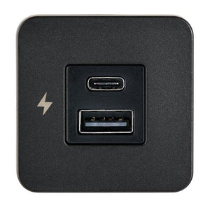 Scanstrut TILE USB-A/USB-C Interior Charging Socket - 12/24V - Black Bezel - TRAPSKI