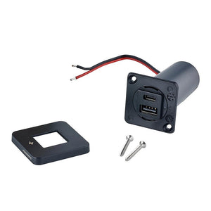 Scanstrut TILE USB-A/USB-C Interior Charging Socket - 12/24V - Black Bezel - TRAPSKI