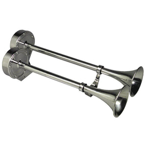 Schmitt Marine Deluxe All-Stainless Dual Trumpet Horn - 24V - TRAPSKI