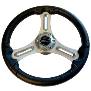 Schmitt Marine Torcello 14" Wheel - 03 Series - Polyurethane Wheel w/Chrome Trim Cap - Brushed Spokes - 3/4" Tapered Shaft - Retail Packaging - TRAPSKI