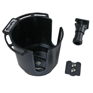 Scotty 311 Drink Holder w/Bulkhead/Gunnel Mount & Rod Holder Post Mount - Black - TRAPSKI
