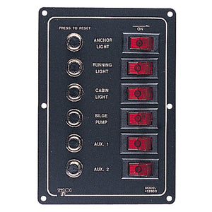 Sea-Dog Aluminum Circuit Breaker Panel - 6 Circuit - TRAPSKI