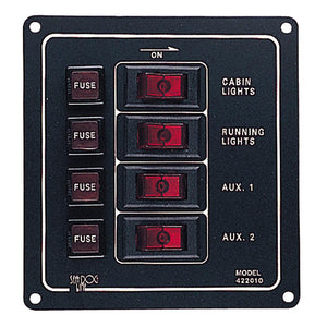 Sea-Dog Aluminum Switch Panel - Vertical - 4 Switch - TRAPSKI