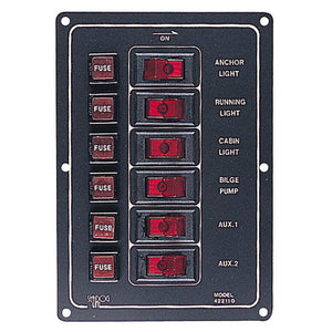 Sea-Dog Aluminum Switch Panel Vertical - 6 Switch - TRAPSKI