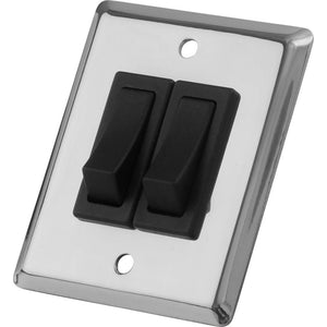 Sea-Dog Double Gang Wall Switch - Stainless Steel - TRAPSKI