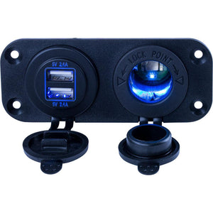 Sea-Dog Double USB Power Socket Panel - TRAPSKI