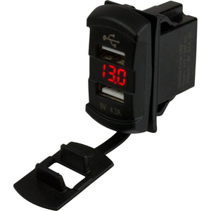 Sea-Dog Dual USB Rocker Switch Style Voltmeter w/Hidden Display - TRAPSKI