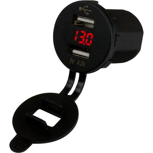 Sea-Dog Dual USB Socket/Voltmeter w/Hidden Display - TRAPSKI