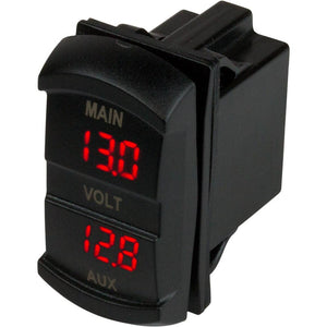 Sea-Dog Dual Volt Meter Rock Switch 10V-48VDC - TRAPSKI
