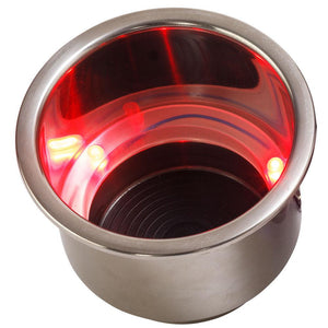 Sea-Dog LED Flush Mount Combo Drink Holder w/Drain Fitting - Red LED - TRAPSKI
