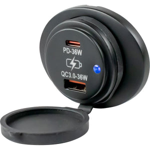 Sea-Dog Oval Surface Mount USB 3.0 USB-C Power Socket - TRAPSKI