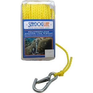 Sea-Dog Poly Pro Anchor Line w/Snap - 1/4" x 50 - Yellow - TRAPSKI