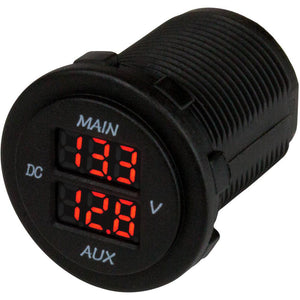 Sea-Dog Round Voltage Meter 5V-15VDC w/Rainbow Dial - TRAPSKI