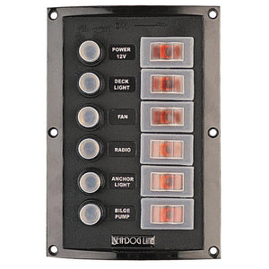Sea-Dog Splash Guard Circuit Breaker Panel - 6 Circuit - TRAPSKI