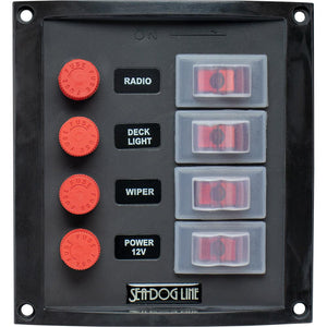 Sea-Dog Splash Guard Switch Panel Vertical - 4 Switch - TRAPSKI