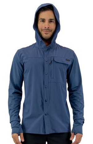 Cast Hooded Button Up – Indigo – Men’s