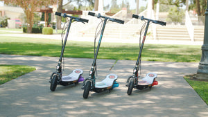 Razor Power Core E100 Electric Scooter with Aluminum Deck and Hand Brake, Blue - TRAPSKI