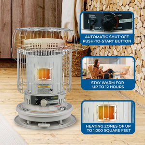 Sengoku CV-23K(H) KeroHeat Portable Convection Kerosene Buddy Heater 23,500 BTU, Black