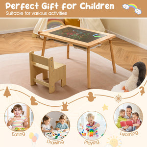 Sensory Table and Chair Set for Kids 2-8 with Foldable Bins