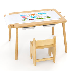 Sensory Table and Chair Set for Kids 2-8 with Foldable Bins