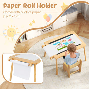 Sensory Table and Chair Set for Kids 2-8 with Foldable Bins