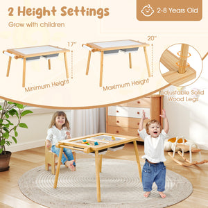 Sensory Table and Chair Set for Kids 2-8 with Foldable Bins