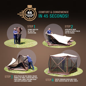 CLAM Quick-Set Venture 9 x 9 Ft Portable Outdoor Camping Canopy Shelter, Gray