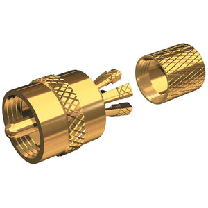 Shakespeare PL-259-CP-G - Solderless PL-259 Connector for RG-8X or RG-58/AU Coax - Gold Plated - TRAPSKI