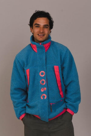 Sherpa Fleece Jacket Blue / Pink - Men's - TRAPSKI