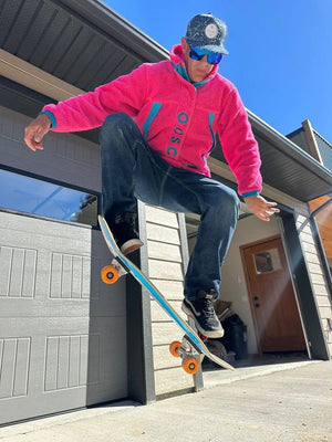 Sherpa Fleece Jacket Pink / Blue - Men's - TRAPSKI
