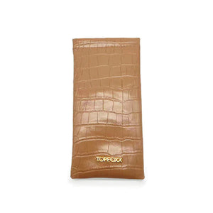 Nude Faux Croco Soft Pouch