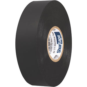 Shurtape EV 077B Professional Grade Black Electrical Tape f/Insulating Splicing - 3/4" x 66' - 10-Pack [104706] - TRAPSKI
