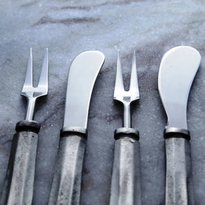 Silver Antique Maharaja Cheese Spreader & Fork 4 Pc. Set