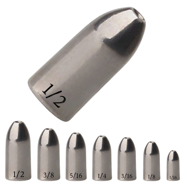 Reaction Tackle Tungsten Worm Weights / Bullet Shaped Sinkers