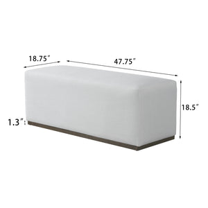 Simple and Elegant Footstool Bench with Soft Fabric Upholstery - Bedroom & Living Room