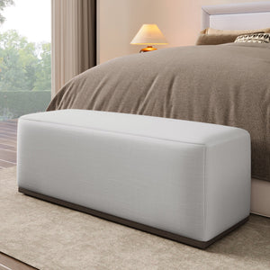 Simple and Elegant Footstool Bench with Soft Fabric Upholstery - Bedroom & Living Room