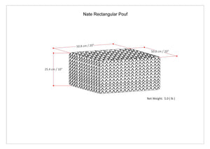 Patterned Grey Melange Square Accent Pouf with Polystyrene Fill - Grey