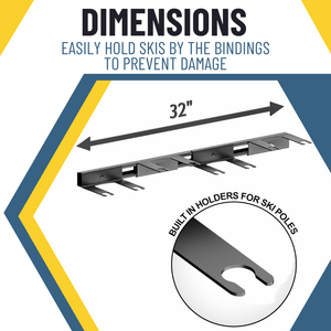 Wall Mount Snow Ski Rack for Garage