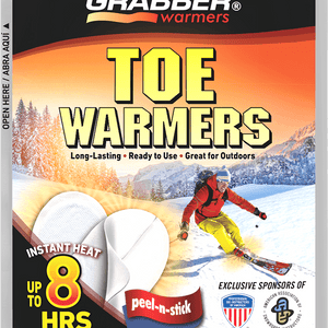 Grabber Ski & Ride Toe Warmers - Long Lasting Safe Natural Odorless Air Activated Warmers - Up to 8 Hours of Heat - 40 Pair Box - TRAPSKI, LLC