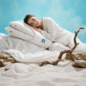 Sleepgram Bed Support Sleeping Pillow with Microfiber Cover, Queen Size, White