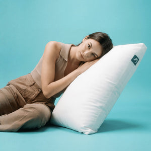 Sleepgram Bed Support Sleeping Pillow with Microfiber Cover, King Size, White