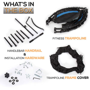 SereneLife 40 Inch Indoor Outdoor Fitness Cardio Sports Trampoline with Handrail