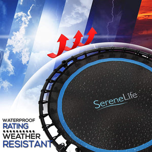 SereneLife 40 Inch Indoor Outdoor Fitness Cardio Sports Trampoline with Handrail