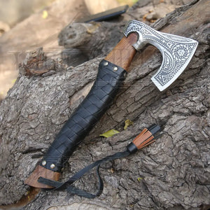 Small Forged Carbon Steel Axe with Ash Wood Shaft - Viking Axe 004-14